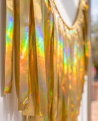 Elegant Gold Single-Layer Fringe Garland Banner