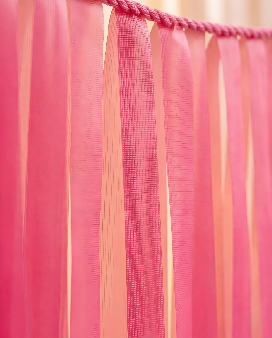 Elegant Hot Pink Single-Layer Fringe Garland Banner