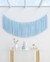 Elegant Icy Blue Single-Layer Fringe Garland Banner