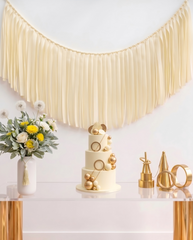 Elegant Ivory Single-Layer Fringe Garland Banner