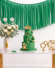 Elegant Kelly Green Single-Layer Fringe Garland Banner