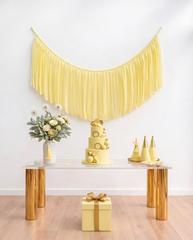 Elegant Light Yellow Single-Layer Fringe Garland Banner