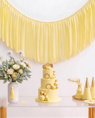 Elegant Light Yellow Single-Layer Fringe Garland Banner