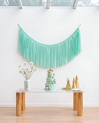 Elegant Mint Single-Layer Fringe Garland Banner