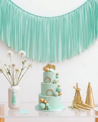 Elegant Mint Single-Layer Fringe Garland Banner