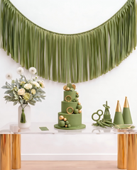 Elegant Olive Single-Layer Fringe Garland Banner
