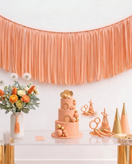 Elegant Peach Single-Layer Fringe Garland Banner