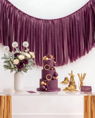 Elegant Plum Single-Layer Fringe Garland Banner