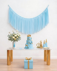 Elegant Powder Blue Single-Layer Fringe Garland Banner