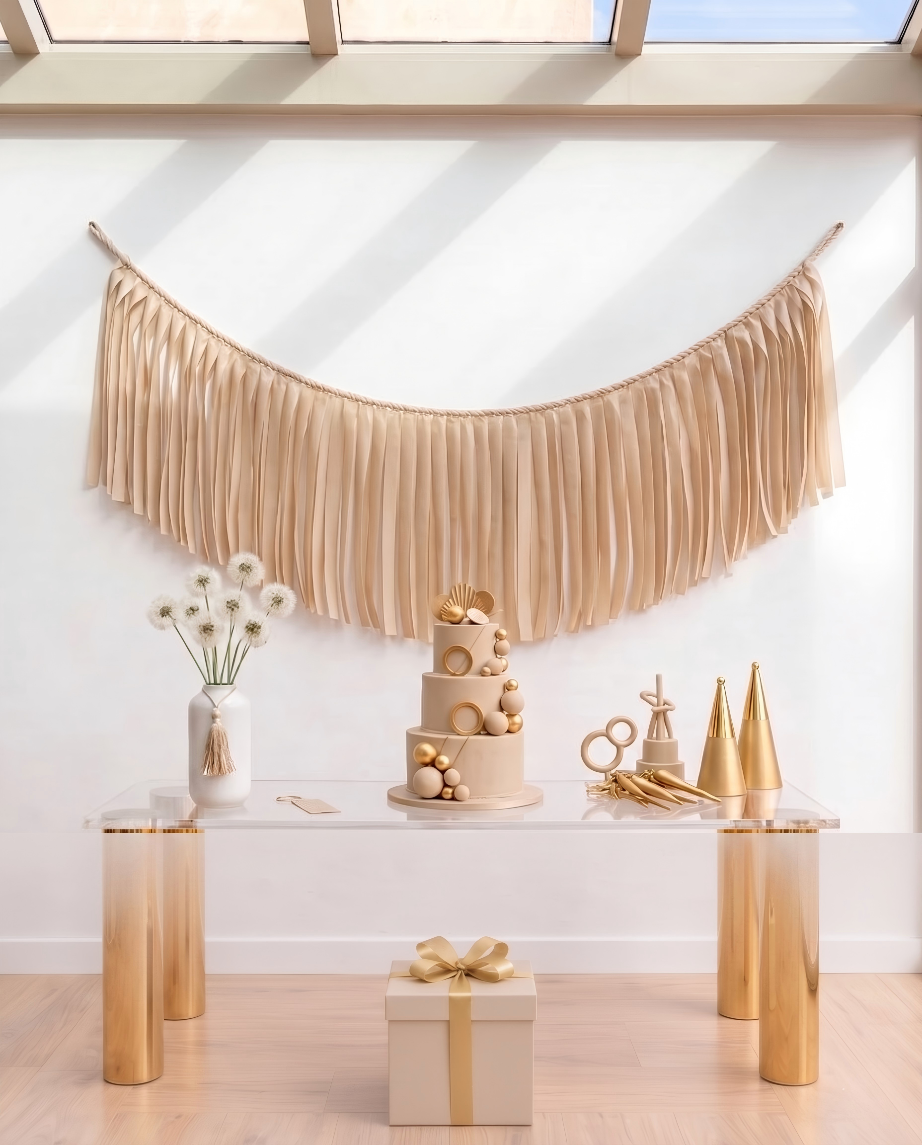 Elegant Rice Single-Layer Fringe Garland Banner