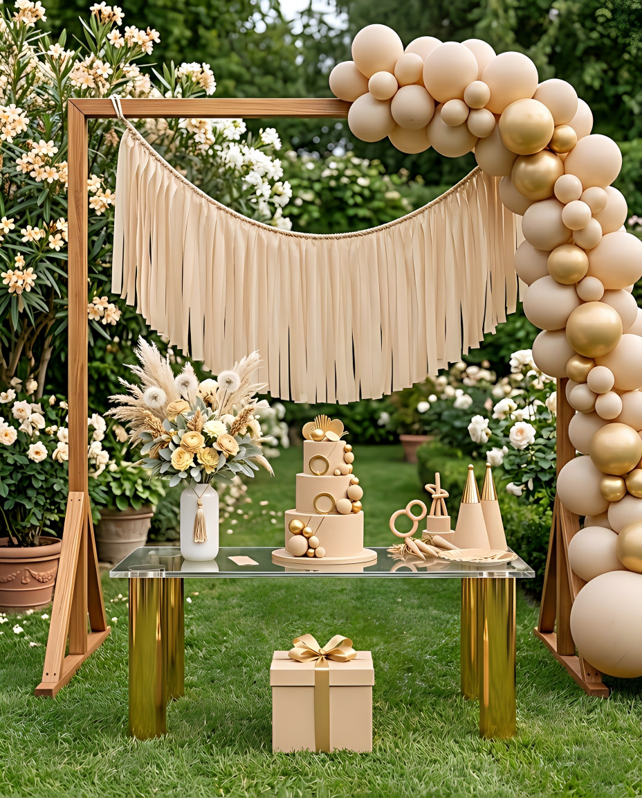 Elegant Rice Single-Layer Fringe Garland Banner