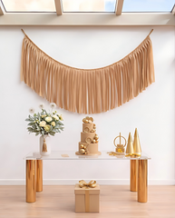 Elegant Tan Single-Layer Fringe Garland Banner