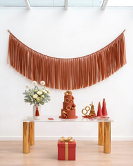Elegant Terracotta Single-Layer Fringe Garland Banner