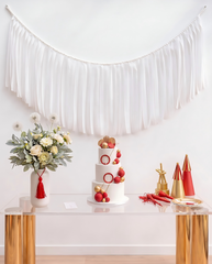 Elegant White Single-Layer Fringe Garland Banner