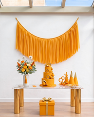 Elegant Goldenrod Single-Layer Fringe Garland Banner