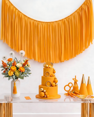 Elegant Goldenrod Single-Layer Fringe Garland Banner