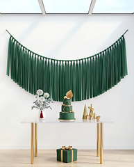 Elegant Hunter Green Single-Layer Fringe Garland Banner