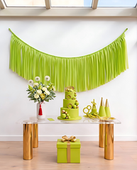 Elegant Lime Green Single-Layer Fringe Garland Banner