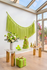 Elegant Lime Green Single-Layer Fringe Garland Banner