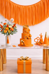 Elegant Orange Single-Layer Fringe Garland Banner