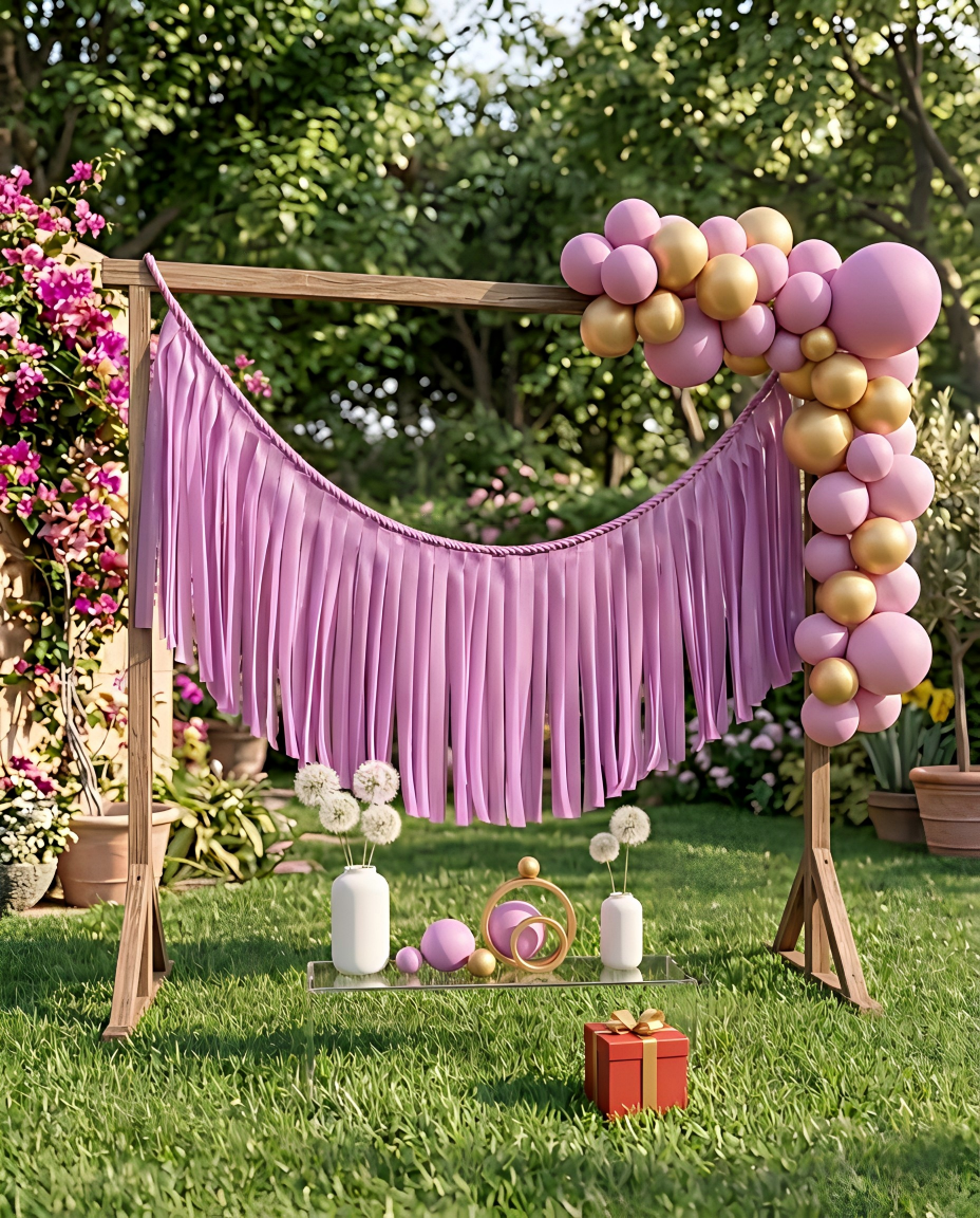 Elegant Orchid Single-Layer Fringe Garland Banner