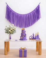 Elegant Purple Single-Layer Fringe Garland Banner