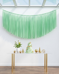 Elegant Tender Green Single-Layer Fringe Garland Banner