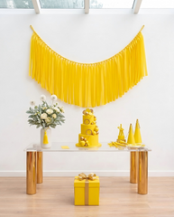 Elegant Yellow Single-Layer Fringe Garland Banner