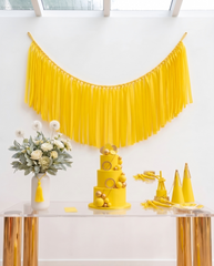 Elegant Yellow Single-Layer Fringe Garland Banner